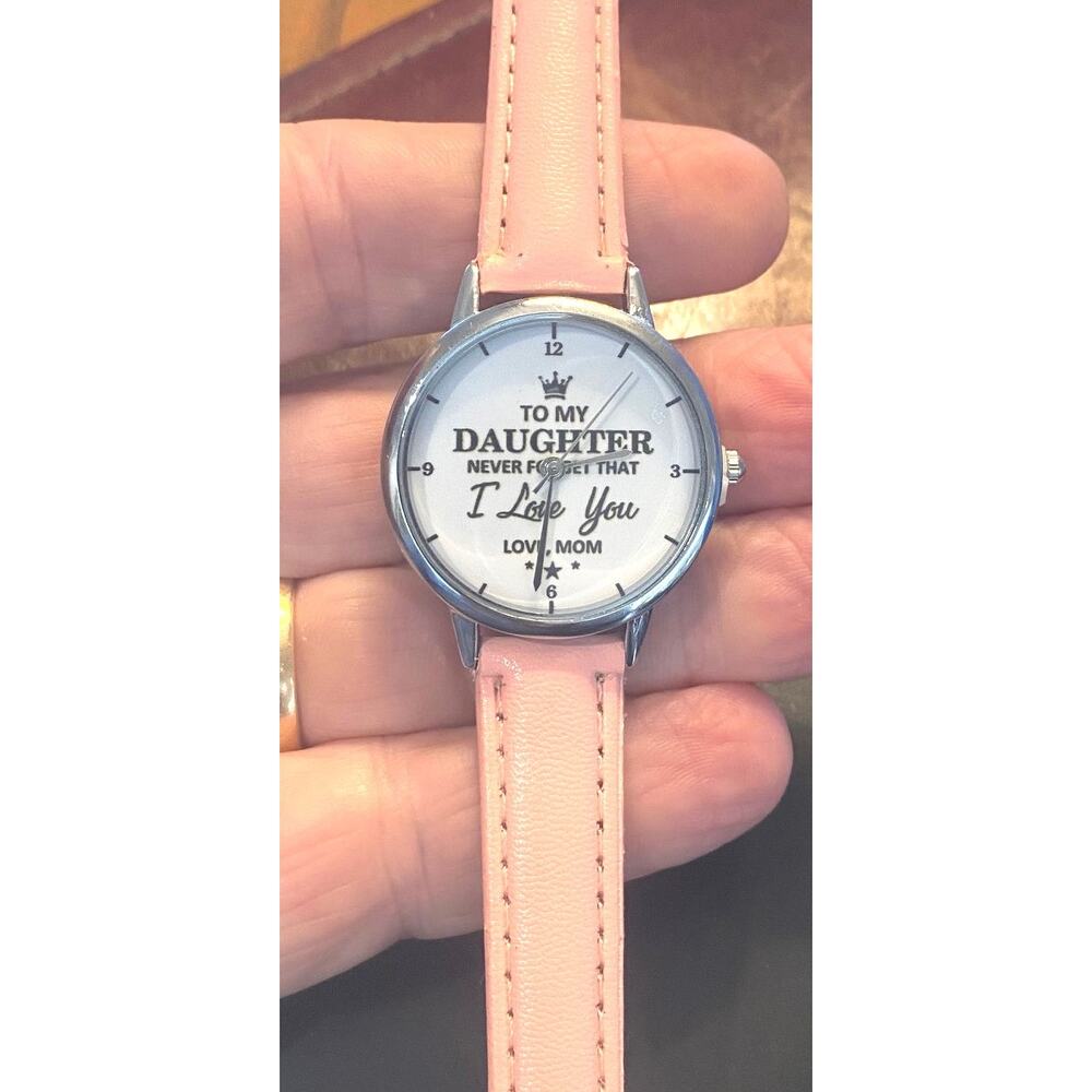 Women's 32mm Silver Tone Watch, "To My Daughter Love"